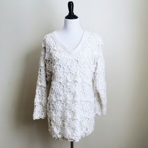 Vintage Knit Crochet Sweater